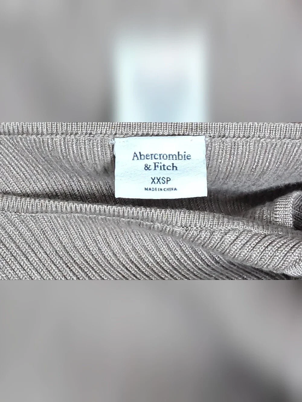 Abercrombie Ribbed Midi Dress Taupe Neutral Quiet Luxury Bodycon XXSP